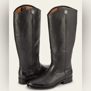 Frye Melissa Button 2 Equestrian-Inspired Tall Black Leather Boots size 7